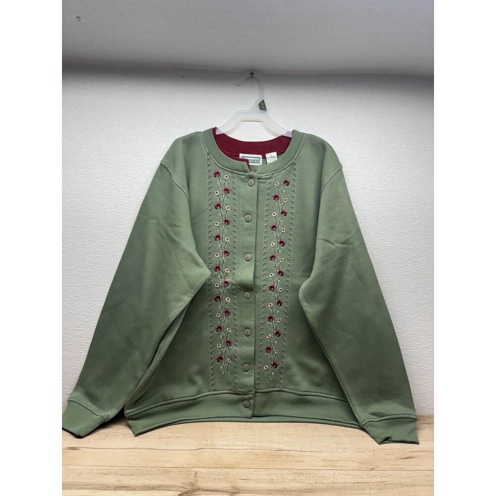 Vtg Shenanigans Womens Embroidered Green Sweatshirt Size: S